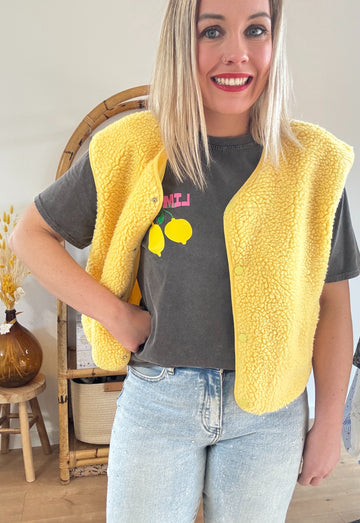 GILET SHERPA MILA JAUNE